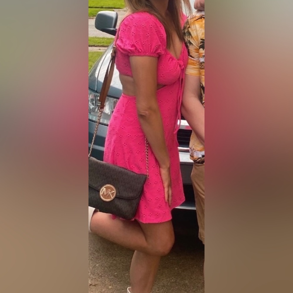 Pink cutout dress